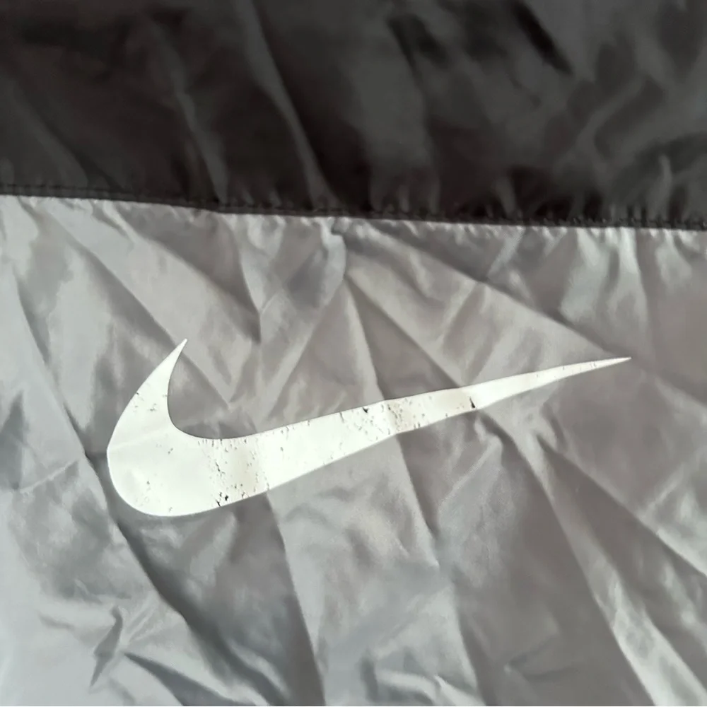 Nike 3T Fleece Lined Hooded Windbreaker Black Gray Jacket Toddler